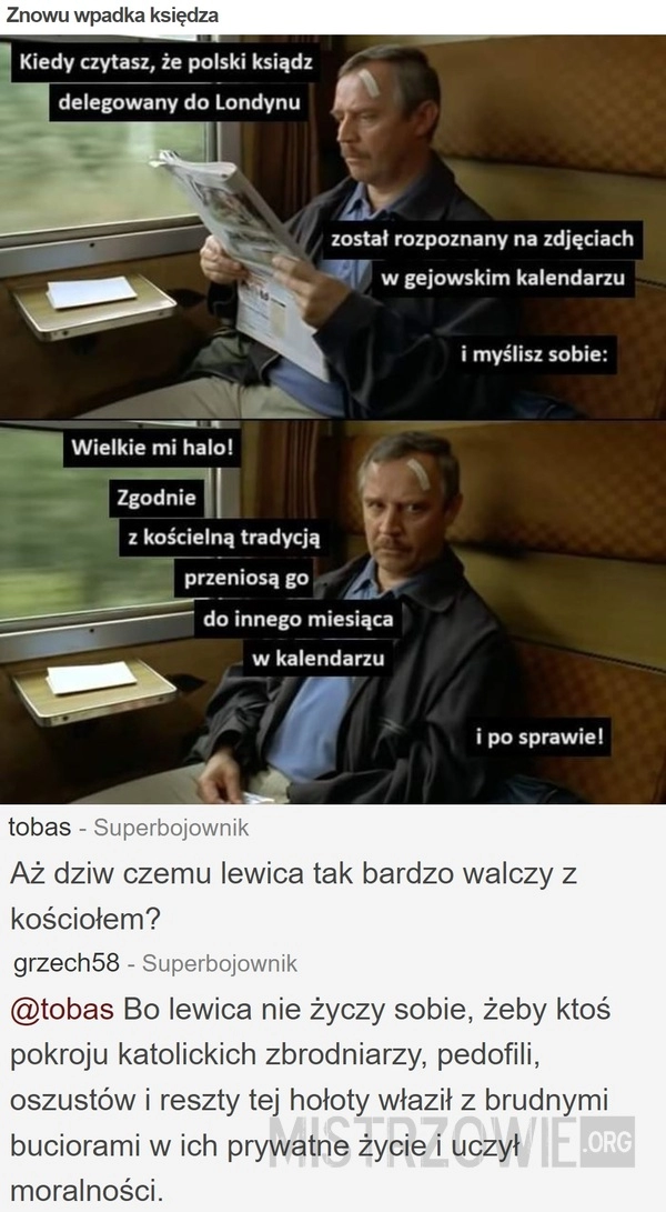 
    Znowu wpadka księdza