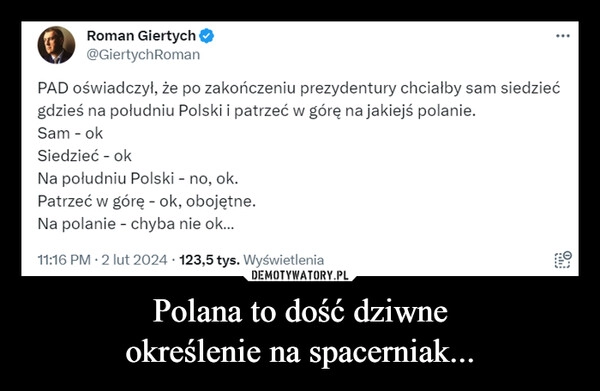 
    Polana to dość dziwne
określenie na spacerniak...