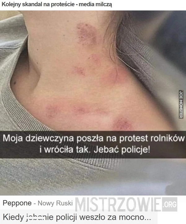 
    Kolejny skandal na proteście - media milczą