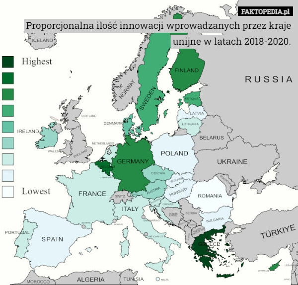 
    
			Proporcjonalna ilość innowacji wprowadzanych przez kraje unijne w latach					