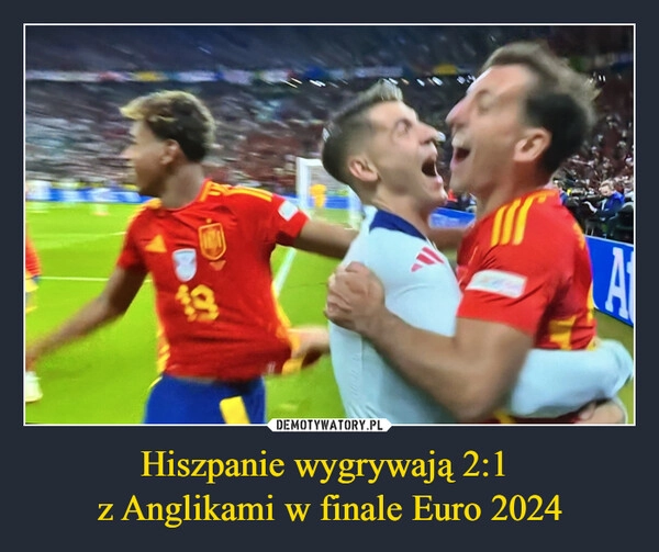 
    Hiszpanie wygrywają 2:1 
z Anglikami w finale Euro 2024