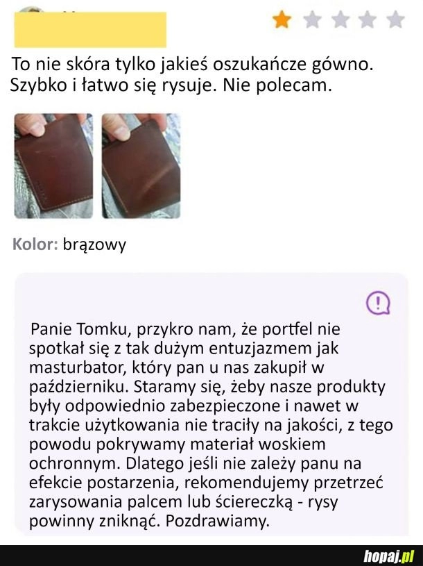 
    Niezadowolony klient