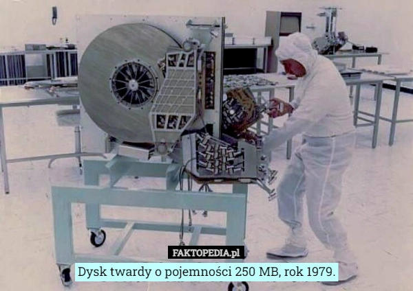 
    Dysk twardy o pojemności 250 MB, rok 1979.