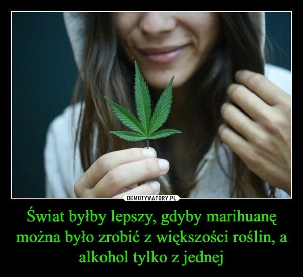 
    Świat byłby lepszy, gdyby marihuanę można było zrobić z większości roślin, a alkohol tylko z jednej