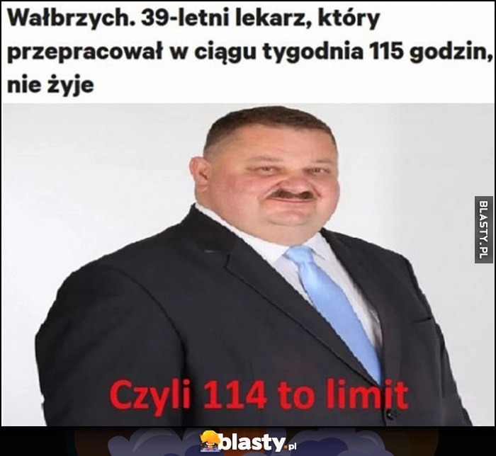 
    39-letni lekarz, który przepracował w ciągu tygodnia 115 godzin, nie żyje. Janusz Alfa: czyli 114 to limit