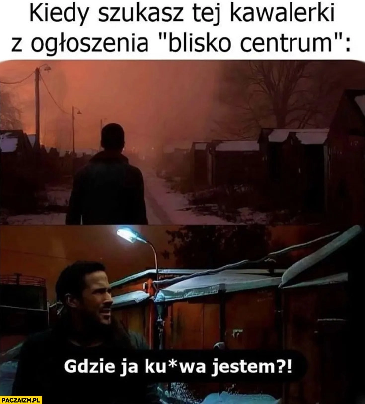 
    Kiedy szukasz tej kawalerki z ogłoszenia blisko centrum gdzie ja kurna jestem