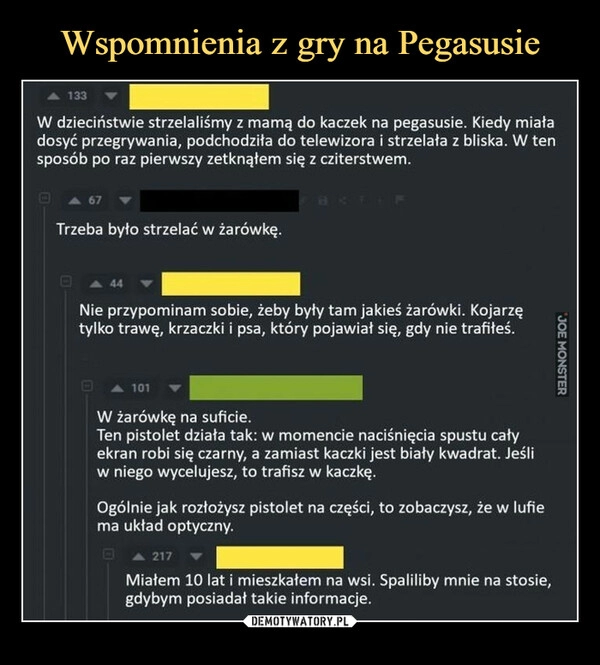 
    Wspomnienia z gry na Pegasusie