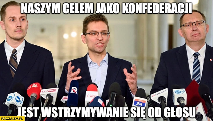 
    Konfederacja naszym celem jako konfederacji jest wstrzymanie się od głosu