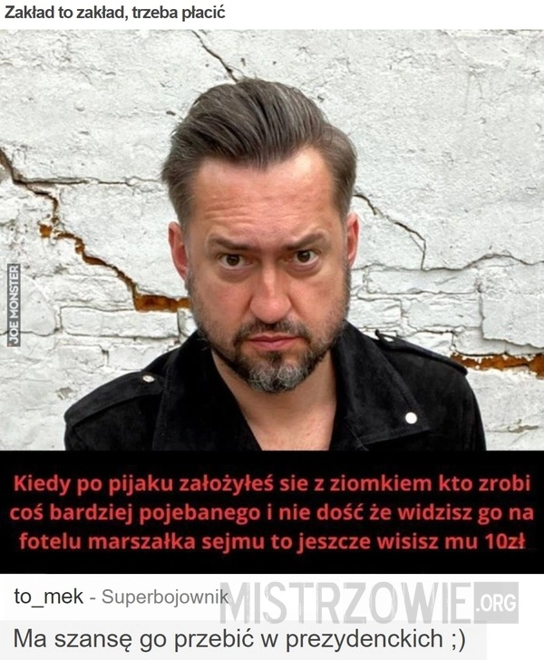 
    Zakład to zakład, trzeba płacić