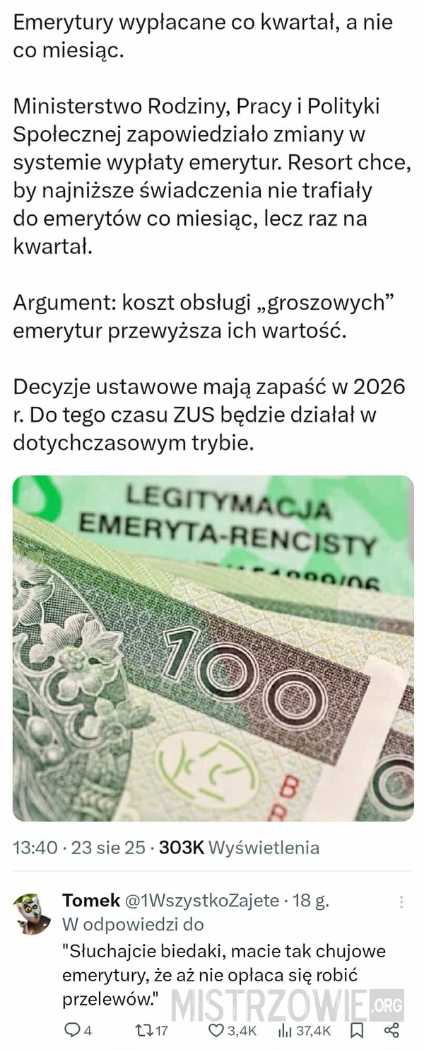 
    Wypłata emerytury