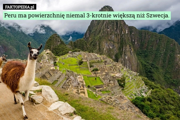 
    Peru ma powierzchnię niemal 3-krotnie większą niż Szwecja.