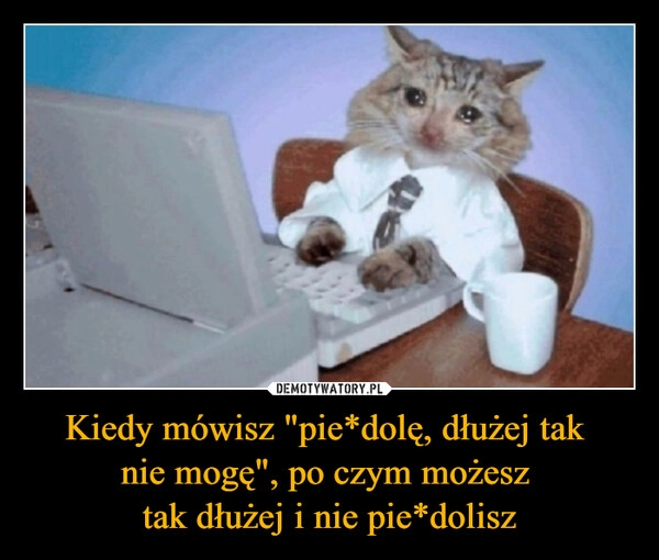 
    Kiedy mówisz "pie*dolę, dłużej tak 
nie mogę", po czym możesz 
tak dłużej i nie pie*dolisz