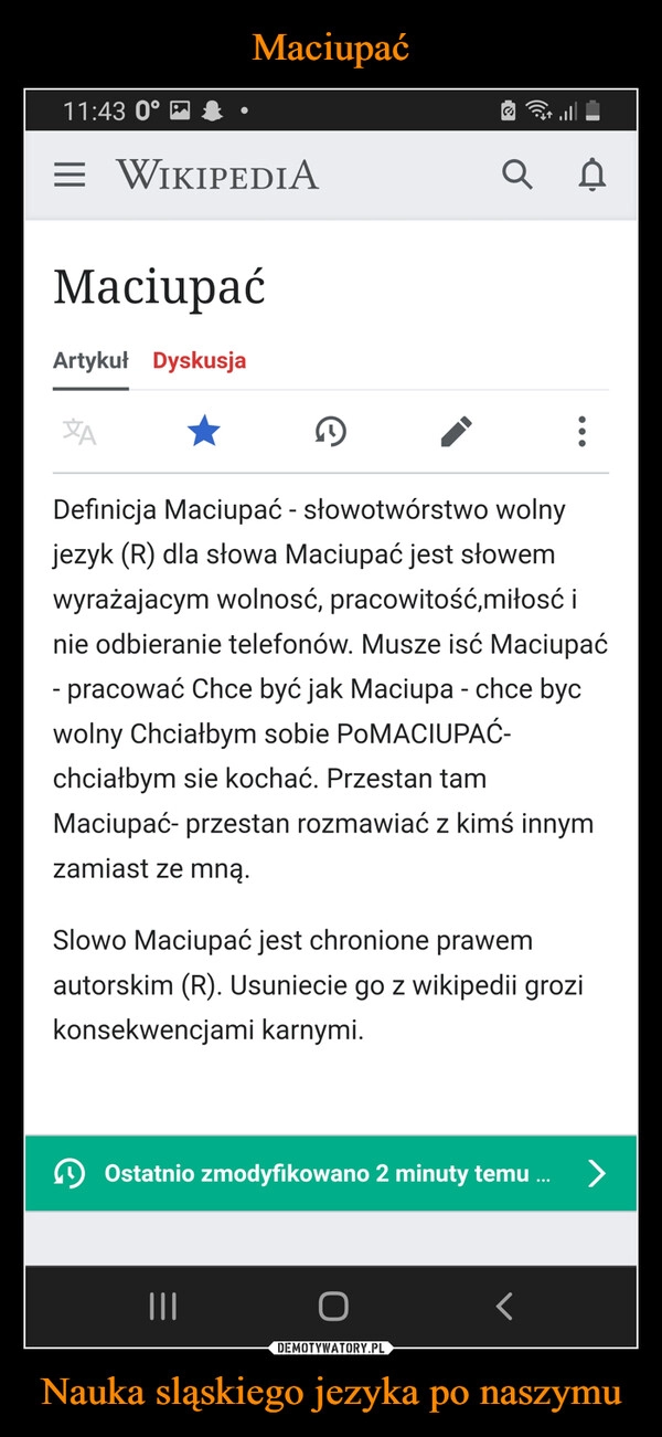 
    Maciupać Nauka sląskiego jezyka po naszymu