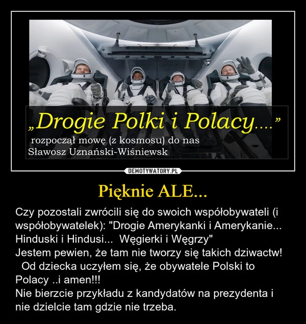 
    Pięknie ALE...
