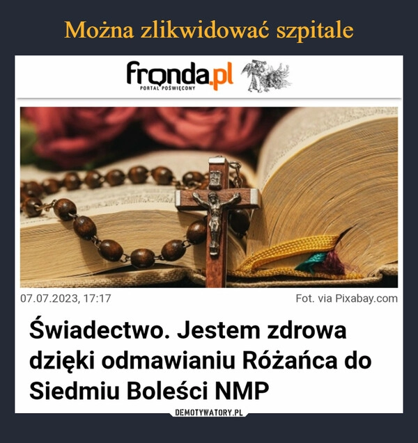 
    Można zlikwidować szpitale