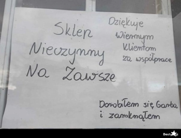 
    Sklep nieczynny 