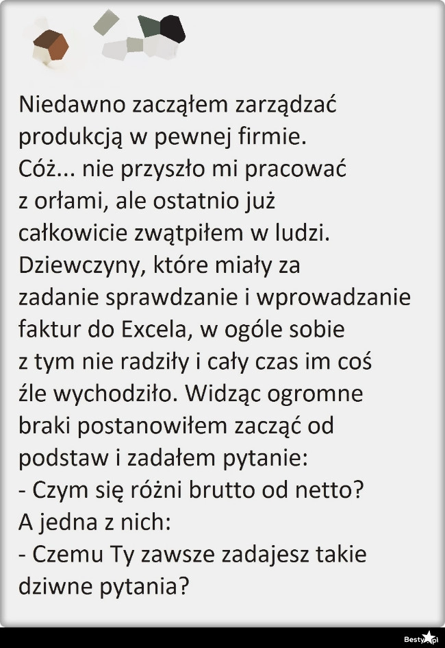 
    Pytanie od przełożonego 