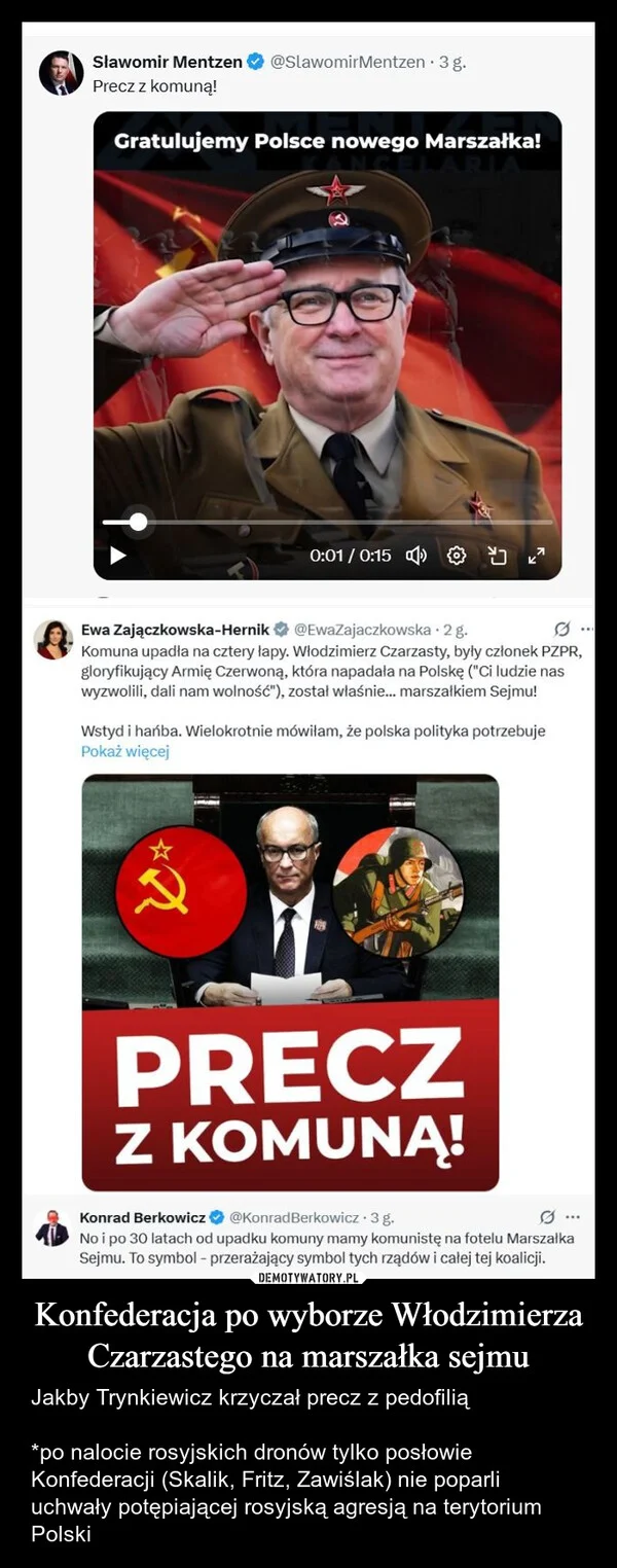 
    Konfederacja po wyborze Włodzimierza Czarzastego na marszałka sejmu