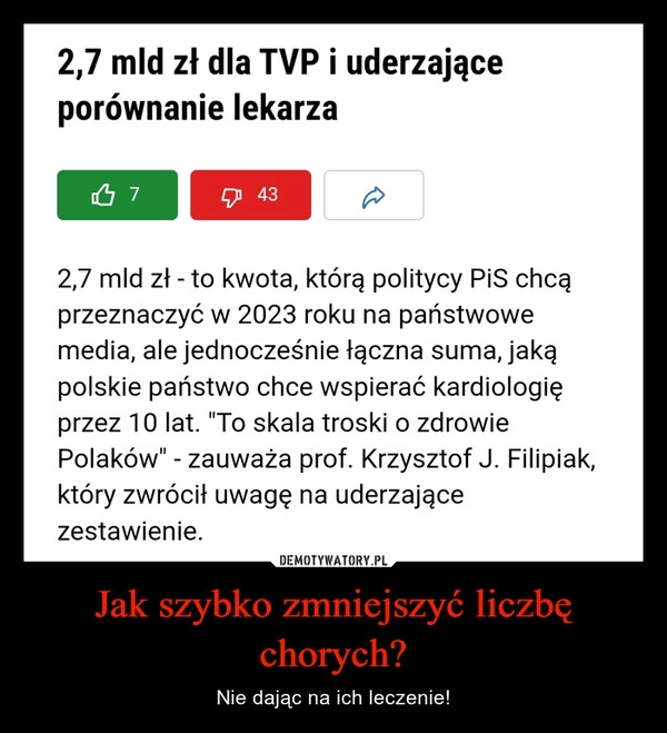 
    Jak szybko zmniejszyć liczbę chorych? 