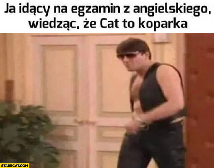 
    Ja idący na egzamin z angielskiego wiedząc, że cat to koparka