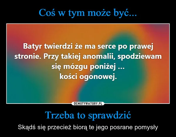 
    Coś w tym może być... Trzeba to sprawdzić
