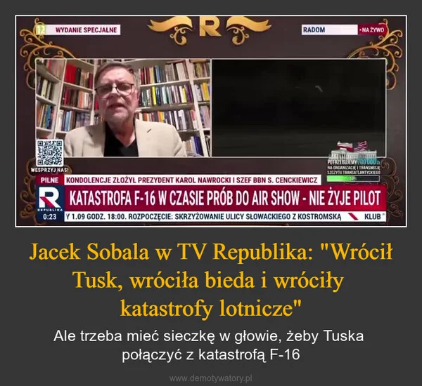 
    Jacek Sobala w TV Republika: 