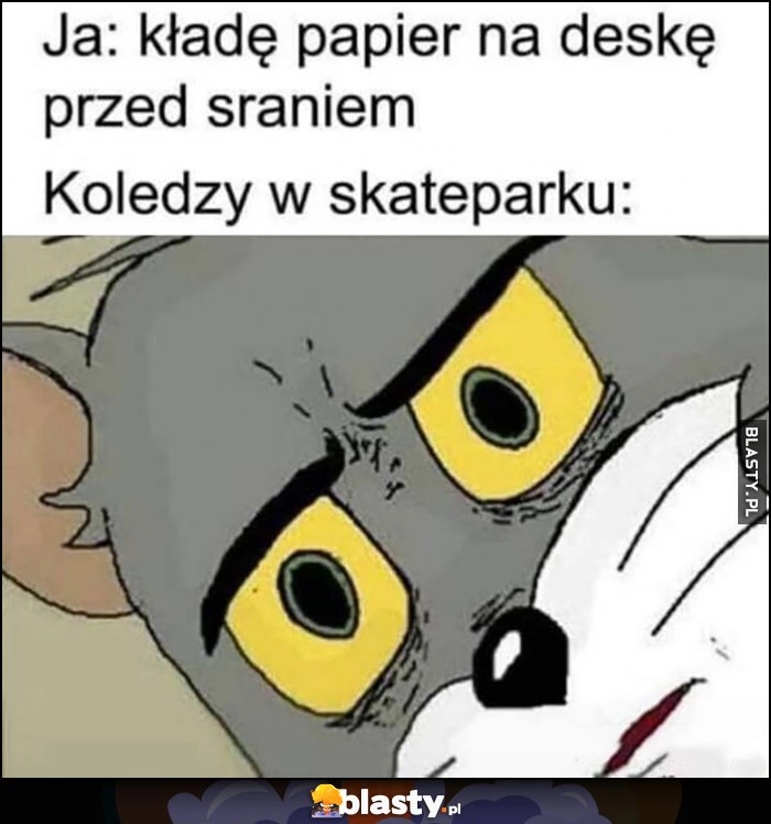 
    Ja: kładę papier na deskę przed sraniem vs koledzy na skateparku zdziwieni