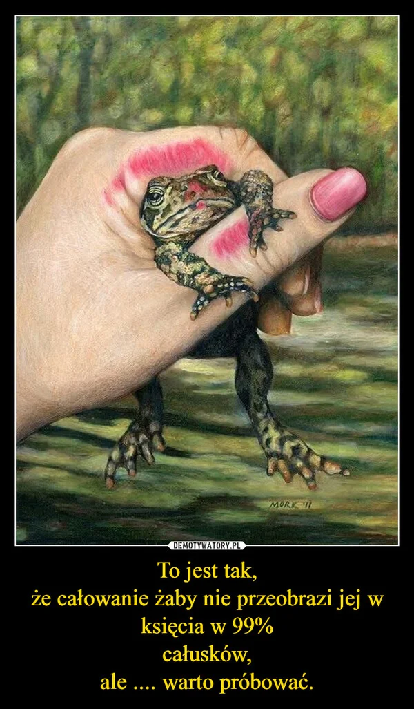 
    To jest tak, że całowanie żaby nie przeobrazi jej w księcia w 99% całusków, ale .... warto próbować.