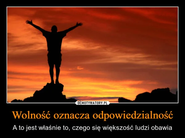 
    Wolność oznacza odpowiedzialność