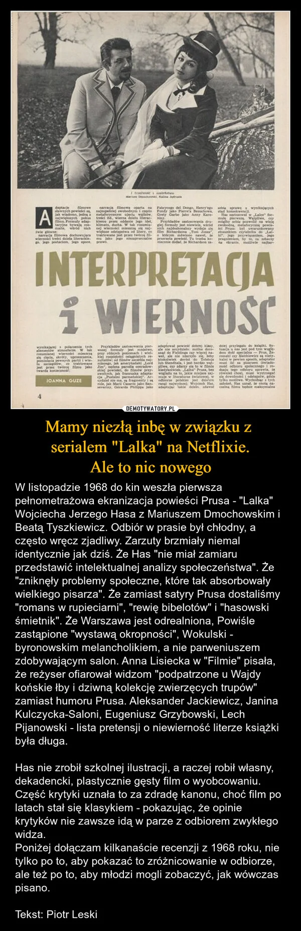 Mamy niezłą inbę w związku z serialem 
