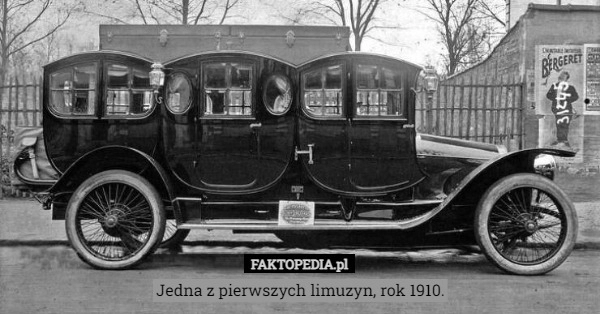 
    Jedna z pierwszych limuzyn, rok 1910.