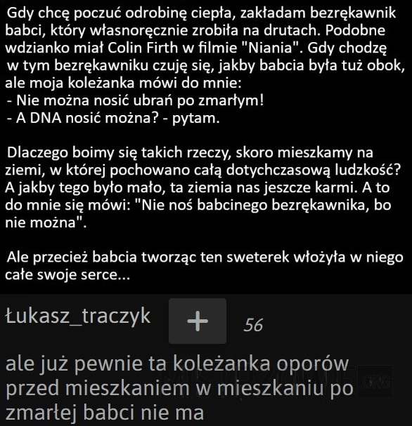 
    Bezrękawnik po zmarłej babci