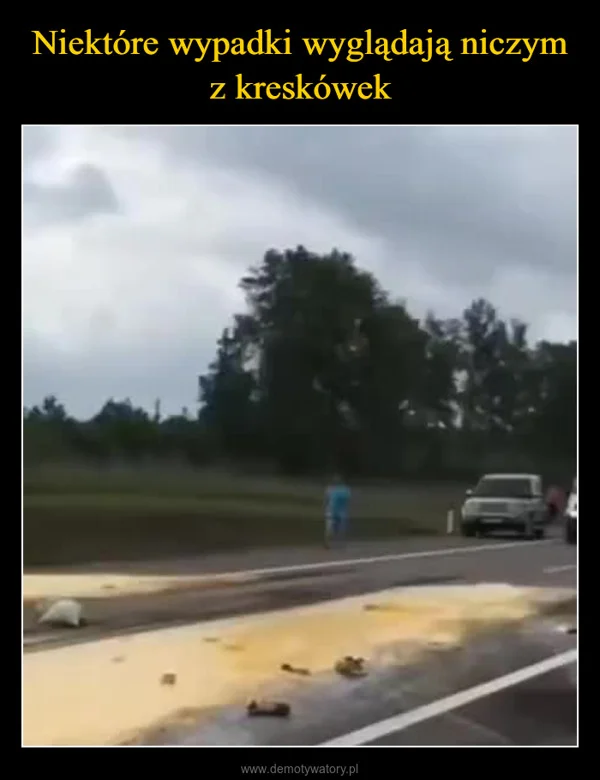 
    Niektóre wypadki wyglądają niczym z kreskówek