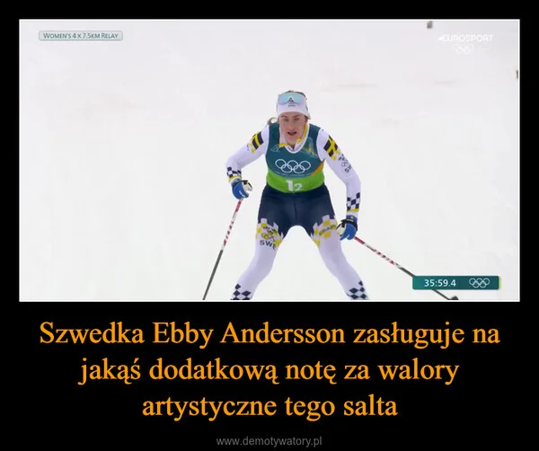
    Szwedka Ebby Andersson zasługuje na jakąś dodatkową notę za walory artystyczne tego salta