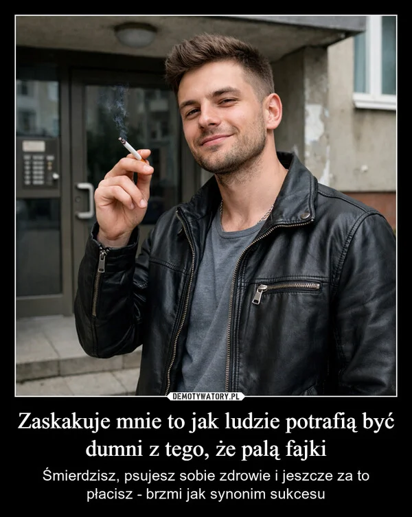 
    Zaskakuje mnie to jak ludzie potrafią być dumni z tego, że palą fajki