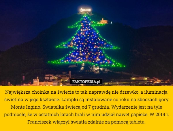 
    Największa choinka na świecie to tak naprawdę nie drzewko, a iluminacja