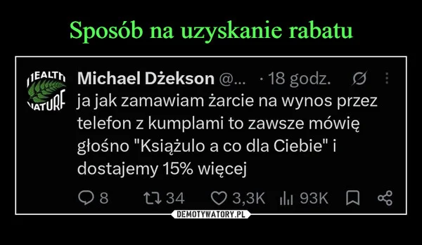 Sposób na uzyskanie rabatu