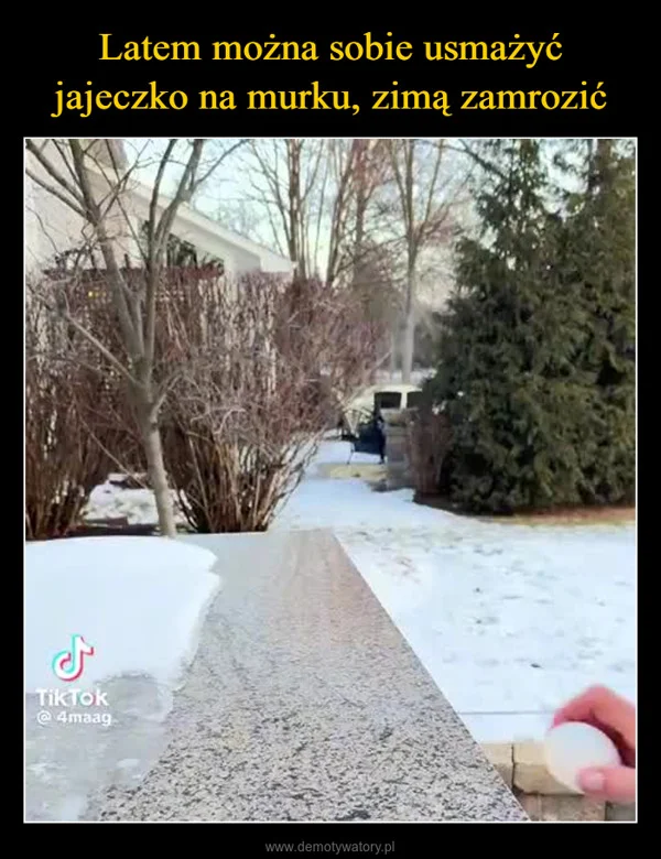 
    Latem można sobie usmażyć jajeczko na murku, zimą zamrozić