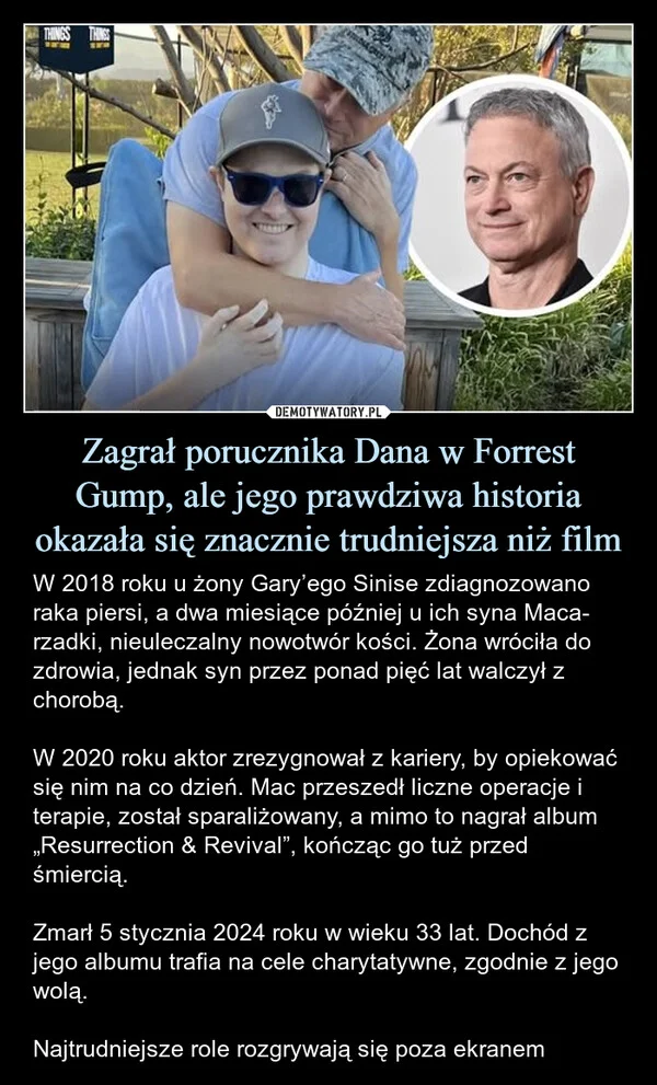 
    Zagrał porucznika Dana w Forrest Gump, ale jego prawdziwa historia okazała się znacznie trudniejsza niż film