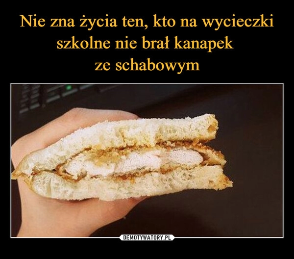 
    Nie zna życia ten, kto na wycieczki szkolne nie brał kanapek 
ze schabowym