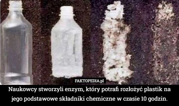 
    Naukowcy stworzyli enzym, który potrafi rozłożyć plastik na jego podstawowe