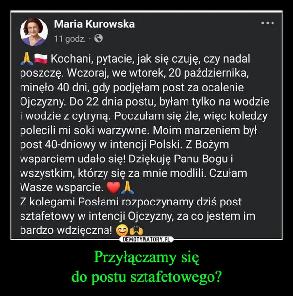 
    Przyłączamy się do postu sztafetowego?