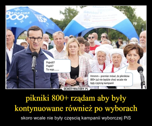 
    pikniki 800+ rządam aby były kontynuowane również po wyborach