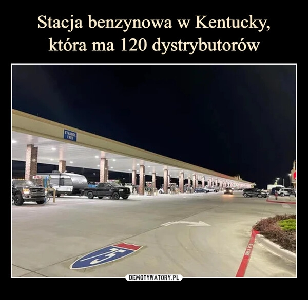 
    Stacja benzynowa w Kentucky,
która ma 120 dystrybutorów