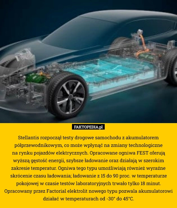 
    Stellantis rozpoczął testy drogowe samochodu z akumulatorem półprzewodnikowym,