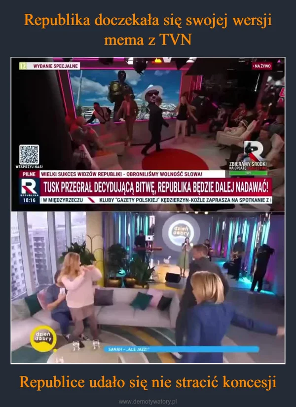 Republika doczekała się swojej wersji mema z TVN Republice udało się nie stracić koncesji