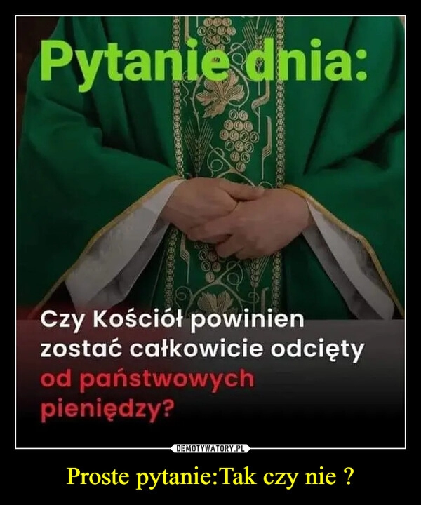 
    Proste pytanie:Tak czy nie ?