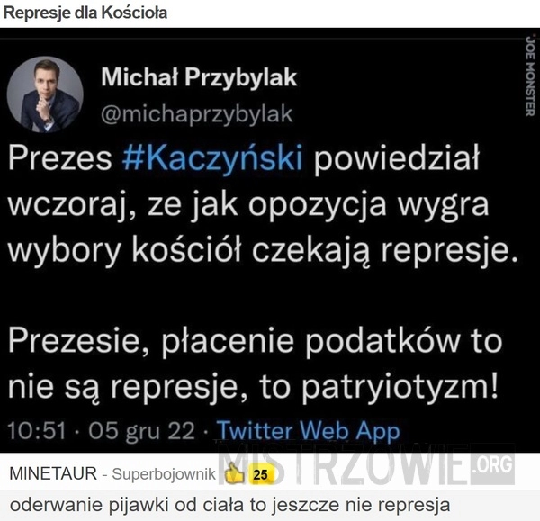 
    
			Represje dla Kościoła					