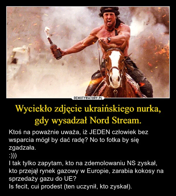 
    Wyciekło zdjęcie ukraińskiego nurka, gdy wysadzał Nord Stream.