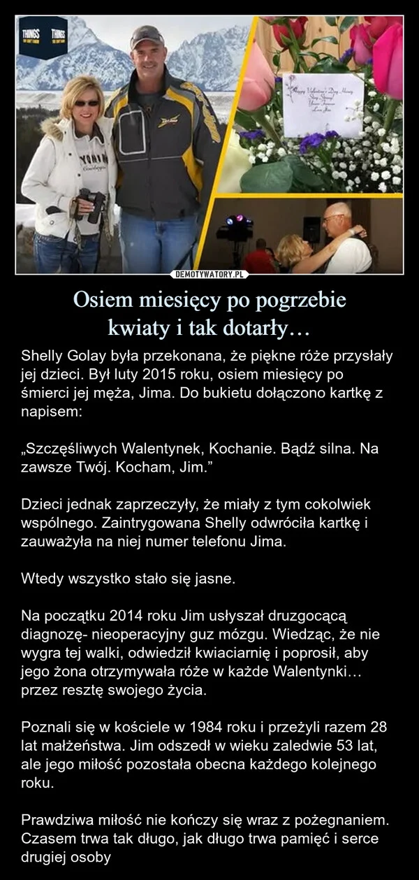 Osiem miesięcy po pogrzebie kwiaty i tak dotarły…